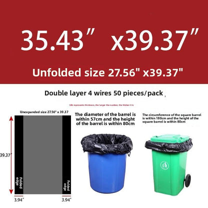 35-38 gallon 35.4 inches wide x 39.37 inches high Large garbage bag, thick and oversized, hotel, oversized plastic bag, disposable commercial and household use (60 pieces).
