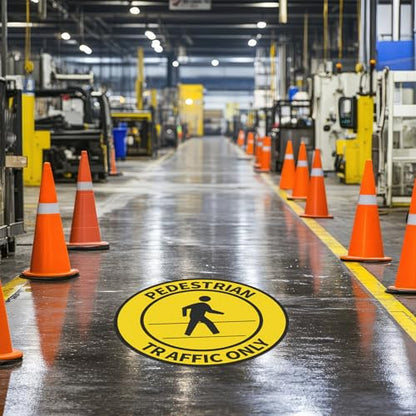 20 Pack Pedestrian Traffic Only Floor Stickers Sign 17 Inch