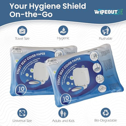 Toilet Seat Covers Disposable Flushable 60 Pack | XL 18x15 Inch Paper - size: Pack 60