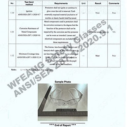 WFEANG 100 Pack Clear Safety Glasses for Men Women, ANSI Z87.1 Work Glasses - color: 100clear