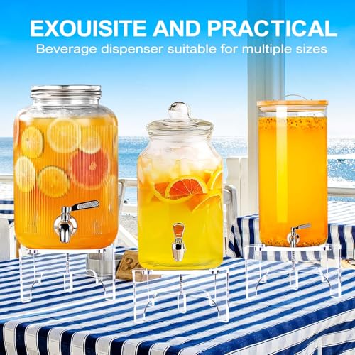 Acrylic Beverage Dispenser Stand Only, Fit Max 8.7 Inch Glass Drink Dispenser and Water Jug Holder, Plant Stand, Cake Display Stand for Parties and Catering Events - size: Length 8.7in, Thickness 5mm