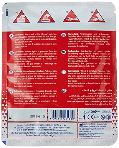 Burnshield Burn Dressing 4" x 4" – Sterile Hydrogel Trauma Pad for Minor Burns, Scalds & Sunburn – Single Use First Aid Treatment