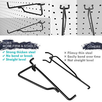 Pegboard Shelf Hooks 8Pack Black 8" Metal Brackets, Peg Board Accessories - color: Black, size: 8 Inch