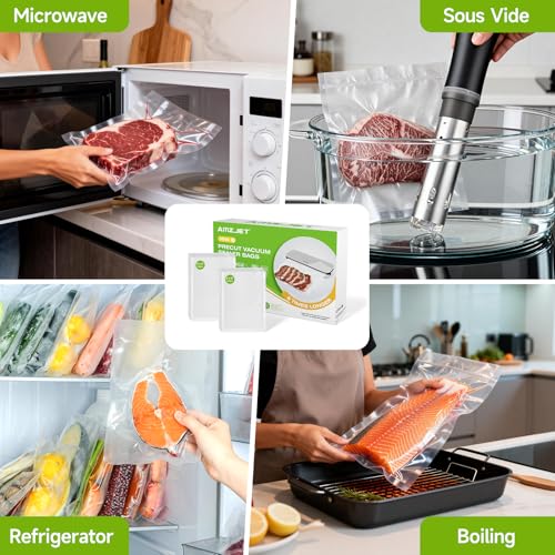 Vacuum Sealer Bags 200 Quart 8" x 12", BPA Free, Commercial Grade Textured Food Vacuum Sealer Bag, Thick Embossed Bags for Storage and Sous Vide Cooking - size: 8"x10"
