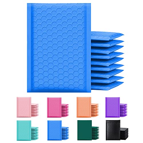 Yens Blue Poly Bubble Mailers 4x8 50 Pack Usable 4x7 - color: Blue, size: 4" x 8"