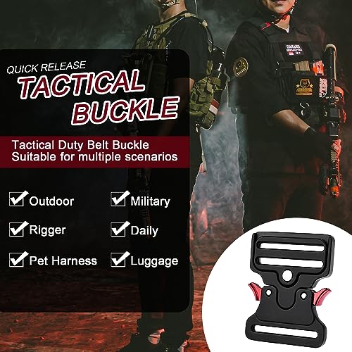 CooBigo 2Pack 2" Tactical Duty Belt Buckle, Metal Tactical Buckle Clasps for Luggage Strap, Dog Collar Hardware, Harness, Hunting Bags Clips Accessories Replacement - color: E: 2" Black 2pcs