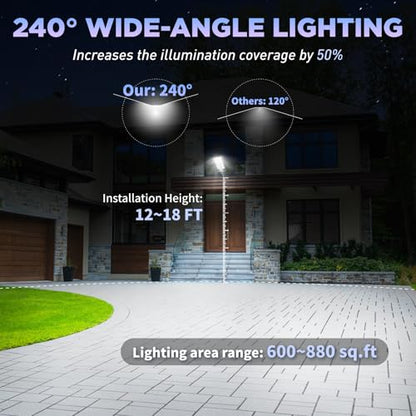 Solar Street Lights Outdoor,2 Pack Solar Lights Outdoor Waterproof Dusk to Dawn 60000LM 6500K Solar Flood Lights Motion Sensor with Remote Control, Commercial Area Lighting for Outside Parking Lot - size: 2PACK 60000LM