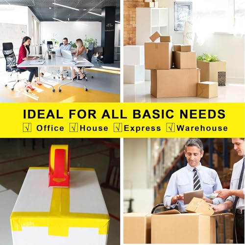BOMEI PACK Yellow Packing Tape, 6 Rolls of Heavy Duty Packaging Tape for Shipping Packaging Moving Sealing, 2.5mil Thick, 1.88 inches Wide, 60 Yards Per Roll, 360 Total Yards - color: yellow