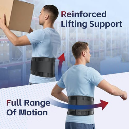 FEATOL Back Brace for Men & Women Lower Back, Lumbar Support Belt-Back Pain - size: Large/X-Large (Pack of 1), style: Black