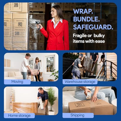 International Plastics Co. 18" Stretch Film/Wrap 80 Gauge 1500 feet, 4 Pack - color: Clear, size: 4 Pack - Tension Handles