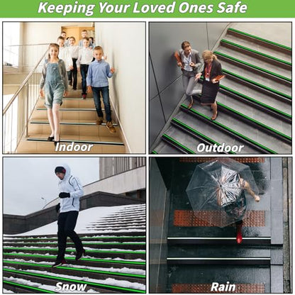 Oleitodh Anti-Slip Traction Tape, 2In x 60Ft, Glow-in-Dark Green Stripe - color: Luminescent, size: 2 in x 60 ft