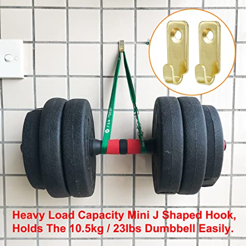10pcs Heavy Duty J-Shaped Hangers 304 Stainless Steel Wall Mounted Mini J Hook for Mirror Picture Frames Hanging Wire/D Rings/Keyhole Hangers (Gold) - style: J Hanger-Gold (10pcs)