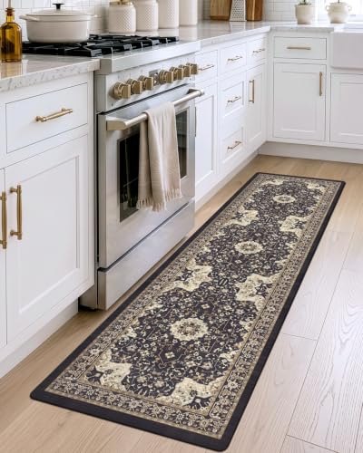 DEXI Kitchen Floor Mats Cushioned Anti Fatigue Runner Rug 23x59 Black - color: Black, size: 59"L x 24"W x 0.4"Th