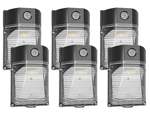 YXL 6PACK 30W 3600LM LED Wall Pack Lights with Dusk to Dawn Photocell, AC100-277V 5000K Wall Pack Lights Outdoor Led, IP65 Waterproof, ETL Listed, for Porch Garden Garage Warehouse Hotel Lighting. - size: 30W 6Pack