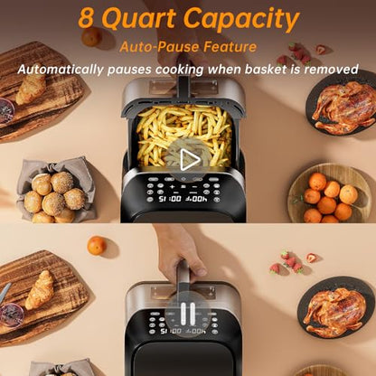 Panana Air Fryer 8.5QT For Quick Easy Meals, 10 in 1, High Power 1700W