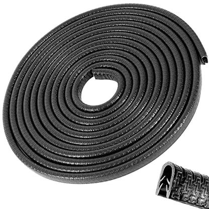 Car Door Edge Guards 32Ft(10M) Universal Rubber U Shape Edge Trim, Black - color: Black, size: 32 ft