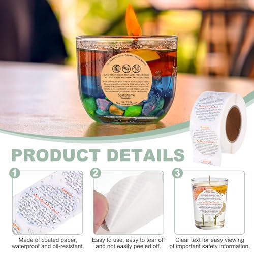 MECCANIXITY Candle Warning Labels 1.5" White Jar Warning Stickers 500Pcs - color: White With a Style