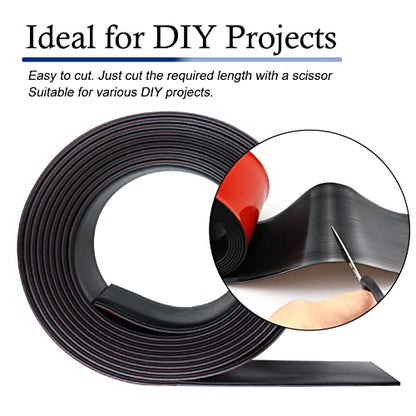 LSGCQ Neoprene Rubber Strips with Adhesive Backing Rubber Sheets - size: 3” Wide x 1/5" Thick x 20' Long