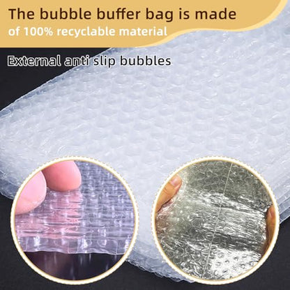 100pcs Bubble Pouches Wrap, 6'' x10'' Clear Bubble Pouch Bags for Fragile, Double Walled Moving Supplies Bubble Out Bags for Storage Wrapping, Dishes China Plates, Shipping and Packing - size: 6X10''-100PCS