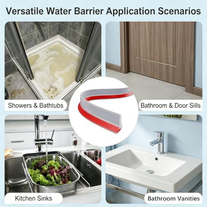 39" Shower Door Bottom Seal, Shower Threshold Water Guard Dam