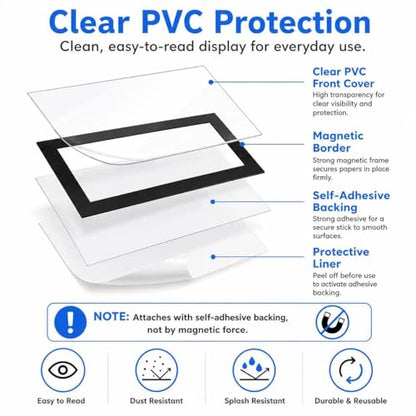 Magnetic Sign Holder 8.5 x 11, 10 Pack Self Adhesive Magnetic Frame for Letter Size Paper, Clear PVC Quick Change Sign Display Sleeve for Glass, Wall, Office, Store and Restaurant - size: 8.5"x11" 10 Pack