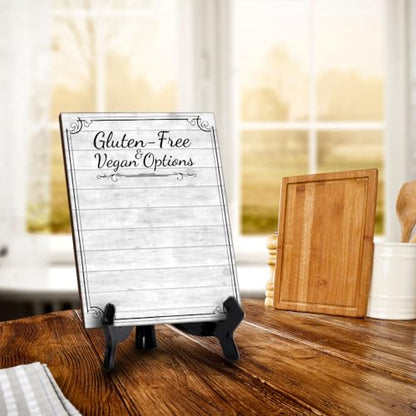 Gluten-Free & Vegan Options 6x8 Dry Wipe Table Sign Easy Installation | Restaurant & Bar | Perfect To Clearly Direct Customers & Advertise Specials | No Pen Included - style: Gluten-Free & Vegan