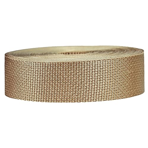 Strapworks Lightweight Polypropylene Webbing - Poly Strapping for Outdoor DIY Gear Repair, Pet Collars, Crafts – 1.5 Inch by 10, 25, or 50 Yards, Over 20 Colors - color: Khaki, size: 1.5" x 10 yard