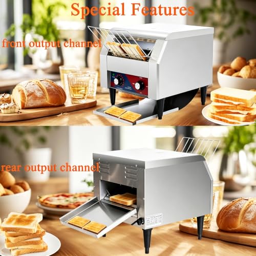 CTJ Commercial Conveyor Toaster 1700W 300 Slices/Hour Conveyor Toaster
