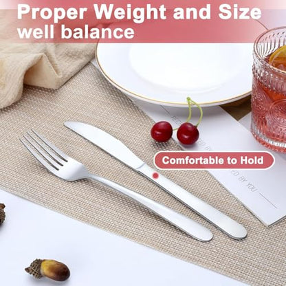 Pleafind 36 Pcs Stainless Steel Dinner Knives - 9.1 Inch Premium Table Cutlery, Durable Butter Knives, Mirror Polished Silverware Flatware for Home Kitchen Restaurant Use, Dishwasher Safe