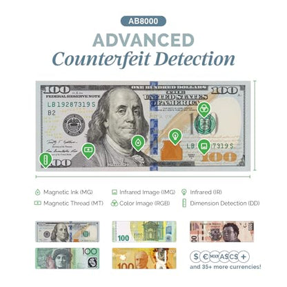 AccuBANKER AB8000 CashGrader Mixed Bill Counter, Serial Capture
