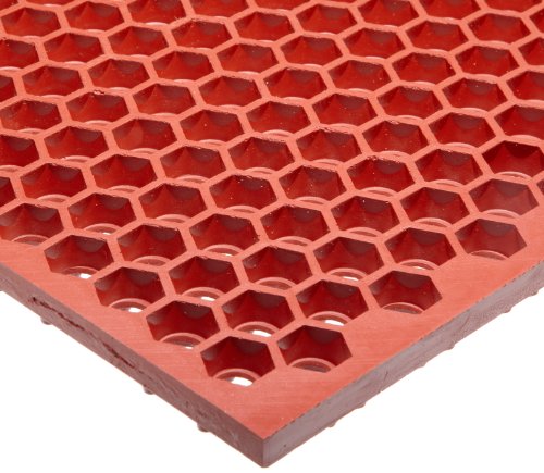 NoTrax T15 Optimat® Honeycomb Design Drainage Mat, 3' X 4' Red - color: Red, size: 3' Width x 4' Length