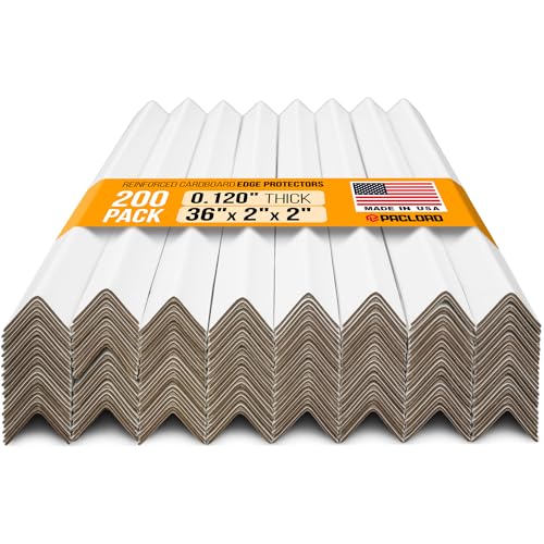 36" x 2" x 2" Reinforced Cardboard Edge Protectors, Pack of 200 - color: Thickness: 0.12", size: Pack of 200