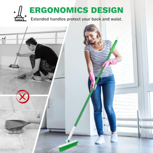 SetSail Grout Cleaner Brush with Long Handle, V-Shaped Floor Scrub Brush - color: Green