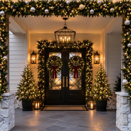 Flutesan 6Pcs Metal Wire Frame Decorative Panels Grid Christmas Front Door