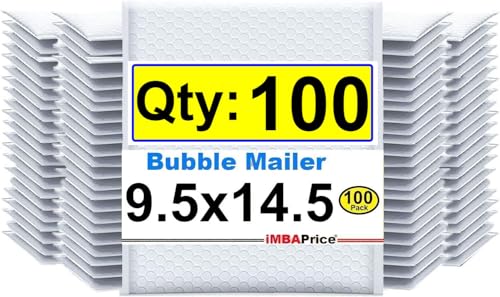 iMBAPrice 9.5x14.5 Inch White Poly Bubble Mailers #4, 100-Pack Large Padded Envelopes, Self-Seal Polybubble Shipping Bags for Mailing & Packaging - color: White Poly Bubble, size: 9.5"x14.5" Poly (100 Envelopes)