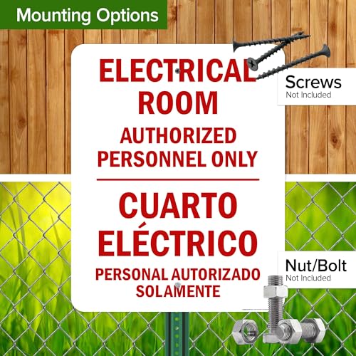 Electrical Room Authorized Personnel Only Bilingual Sign, 24x30 Inches, Rust Free .063 Aluminum, Fade Resistant, Made in USA by My Sign Center - size: 24x30 Aluminum