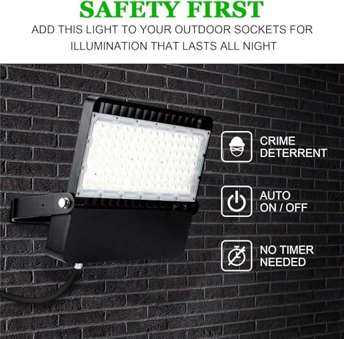 ledmo LED Flood Light Outdoor 240 Watt, Floodlights with Dusk to Dawn - size: Standard/240-Photocell