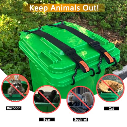 Trash Can Lid Lock Strap with Handle for Animals Proof & Windproof