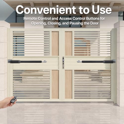 Automatic Gate Opener Kit, Dual Swing Gate Openers for Doors up to 650lb