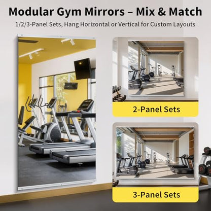 80x40 in Home Gym Mirrors,1-Pack,Frameless,Wall Mounted - size: 80"L x 40"W