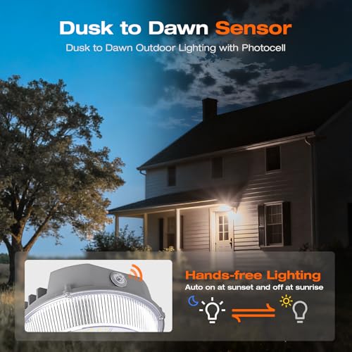 LEDVANCE Sylvania LED Barn Light, Dusk to Dawn Outdoor Lighting with Photocell, Security Lights, FCC/CEC, IP65 Waterproof, 50,000 Hrs, 80 CRI, Yard, Garage, 5000K - 1 Pack (67984) - color: 5000K - Daylight