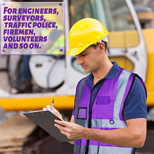EBOOT 20 Pack Safety Vest High Visibility Reflective, Purple - color: Purple