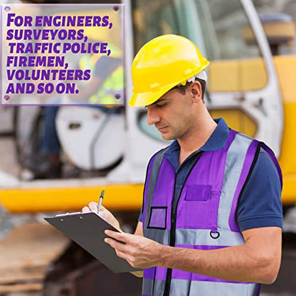 EBOOT 20 Pack Safety Vest High Visibility Reflective, Purple - color: Purple