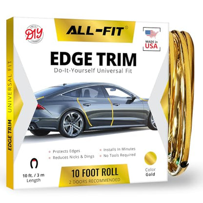 All-Fit Automotive Car Door Edge Protector Made in the USA (10 Ft - Gold) - color: Gold
