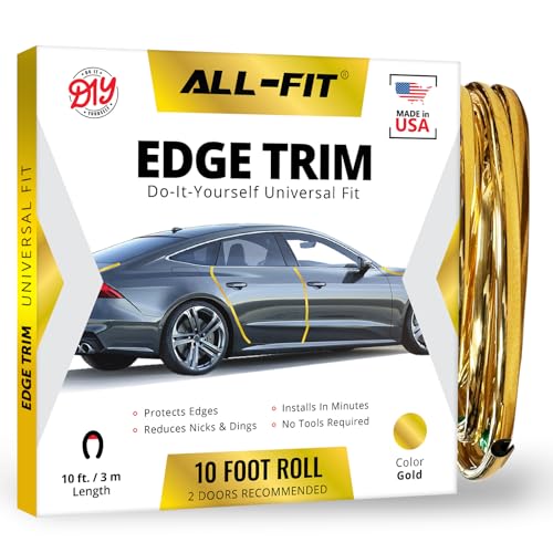 All-Fit Automotive Car Door Edge Protector Made in the USA (10 Ft - Gold) - color: Gold
