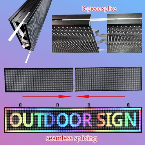 P10 Programmable Led Sign Display Digital Open Sign Custom Banner Outdoor Signs For Businesses Advertising Message Board Word Light Wifi Control High Brightness Neon 115"X14" - size: P10 115"x14"x2" Indoor/Outdoor