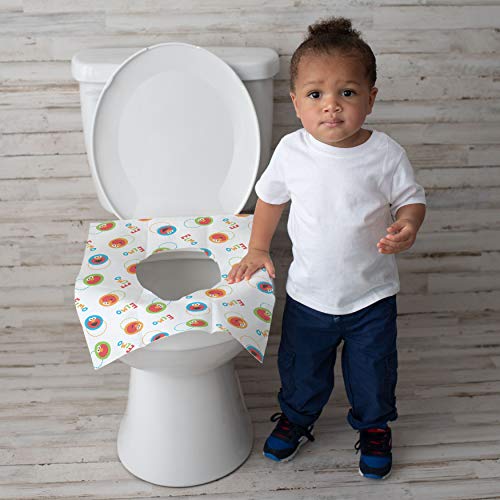 Sesame Street Potty Topper Disposable Stick-in-Place Toilet Seat Covers, 10 Count (Pack of 1)