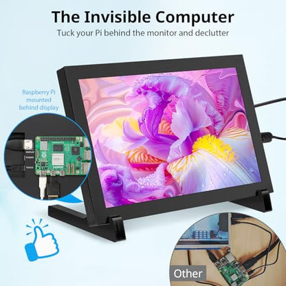 ELECROW 8 Inch Touchscreen Monitor, 1280x800 IPS LCD HD Display with Stand, Portable Capacitive Touch Screen Compatible for Raspberry Pi 3/4/5, Win 11/10/8/7, Jetson Nano, laptops, Game Consoles