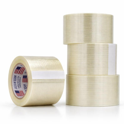 MAT Commodity Grade Fiberglass Reinforced Filament Strapping Tape - 3 in. Wide x 60 yds. (Pack of 4) Filaments Run Lengthwise - size: 4-Roll