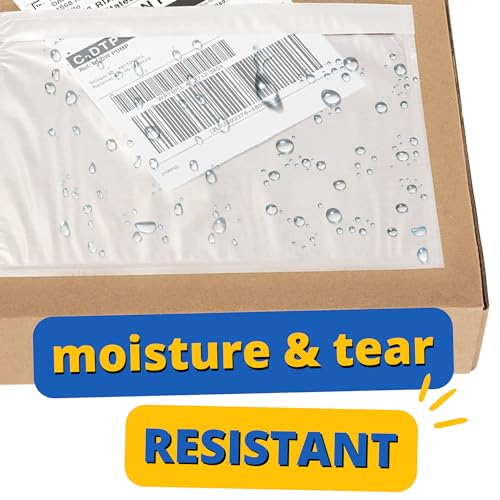 Pack 100 Clear Plastic Self-Adhesive Shipping Label Sleeves - Packing Slip Envelope Pouches - Durable, Waterproof, Easy Peel & Seal - Perfect for Mailing, Packing Documents & Labels | 6" x 9"
